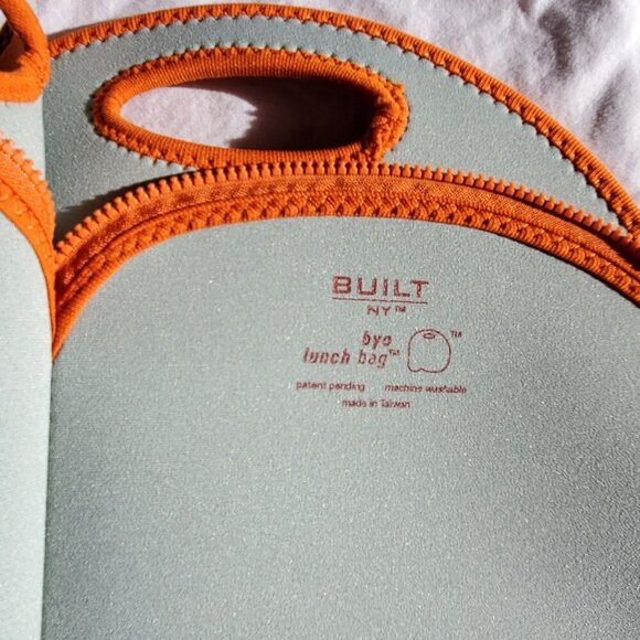 Built NY Byo Lunch Bags Neoprene Insulated Reusable Orange & Red Portable Tote - Picture 4 of 10